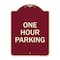 Signmission Designer Series Sign One Hour Parking, Burgundy Heavy-Gauge Aluminum Sign, 24" x 18", BU-1824-23525 A-DES-BU-1824-23525 - alternate 1